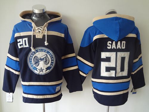 Blue Jackets #20 Brandon Saad Navy Blue Sawyer Hooded Sweatshirt Stitched Jersey - Zenithce