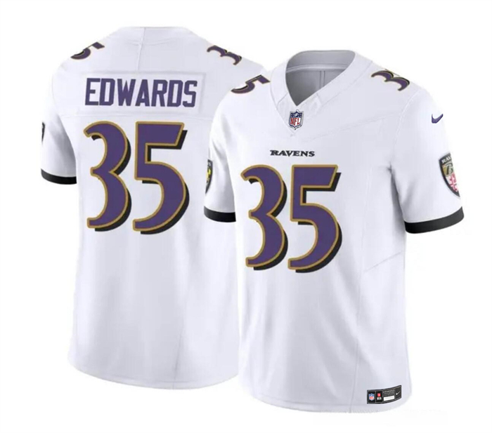 Baltimore Ravens #35 Gus Edwards White 2023 F.U.S.E. Vapor Limited Jersey - Zenithce