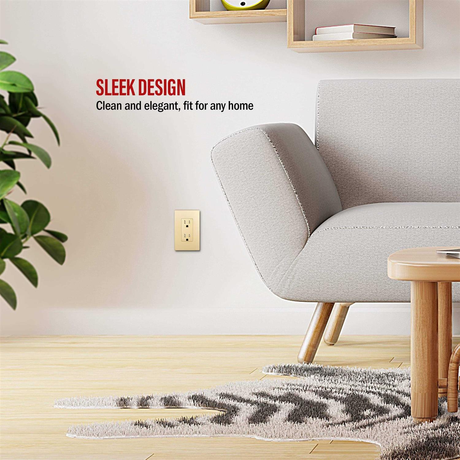 Enerlites Elite Series Decorator Receptacle Child Safe Tamper-Resistant Outlet - Zenithce
