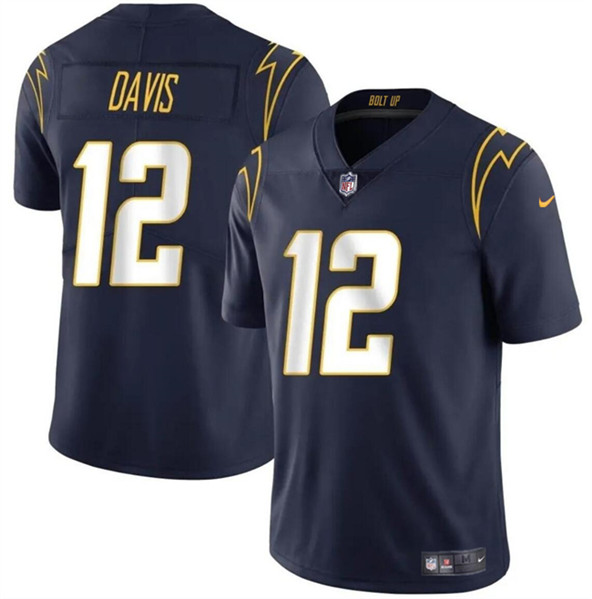 Los Angeles Chargers #12 Derius Davis Navy 2024 Vapor Limited Stitched Jersey - Zenithce