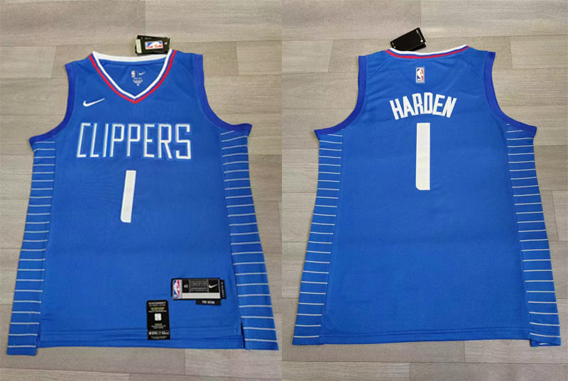 Clippers 1 James Harden Blue 2023-24 City Edition Swingman Jersey - Zenithce