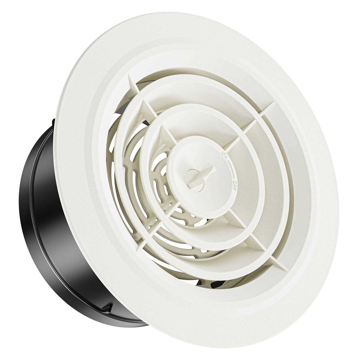 HG Power Round Air Vent ABS Louver Grille Cover White Soffit Vent with Built-in Fly Screen Mesh for Bathroom Office Kitchen Venti - Zenithce