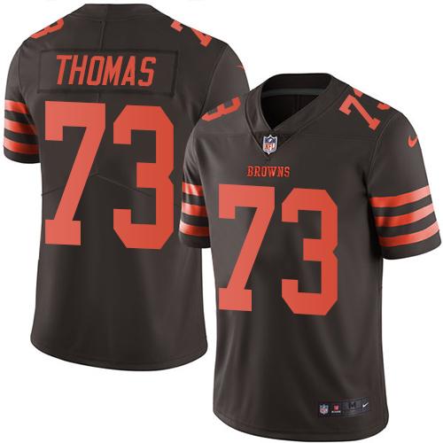 Browns #73 Joe Thomas Brown Stitched Limited Rush Nike Jersey - Zenithce