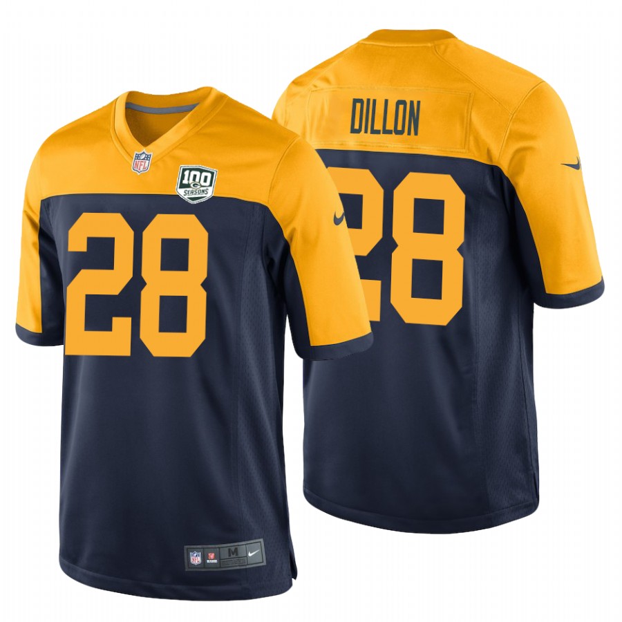 Green Bay Packers #28 AJ Dillon Navy Stitched Jersey - Zenithce