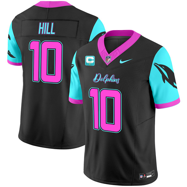 Miami Dolphins #10 Tyreek Hill Black F.U.S.E. With 1-Star C Patch 