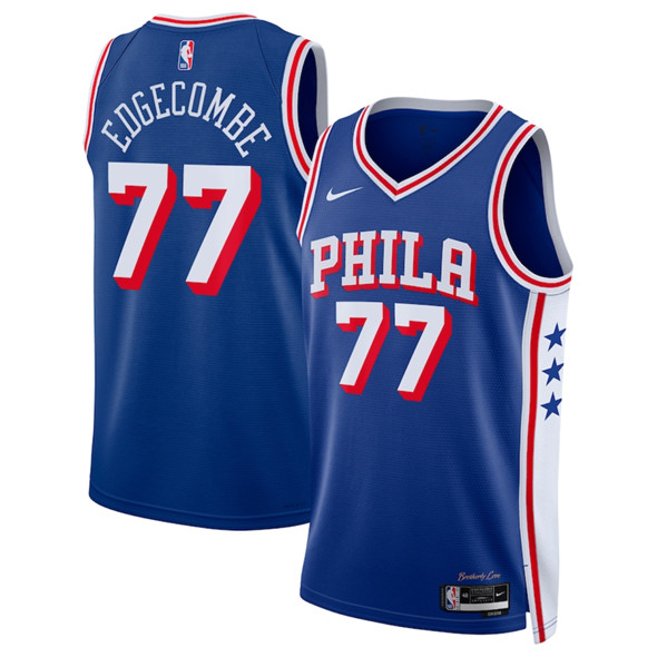 Philadelphia 76ers #77 V. J. Edgecombe Royal 2025 Draft Icon Edition Stitched Jersey - Zenithce