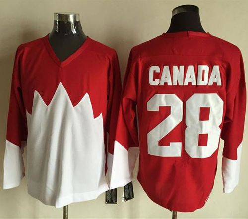 Olympic CA. #28 Canada Red White 1972 Commemorative CCM Stitched Jersey - Zenithce