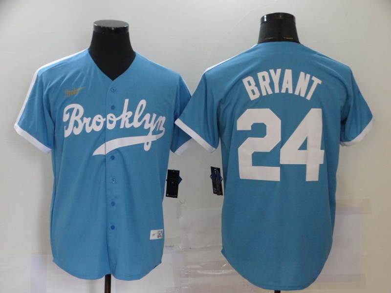 Los Angeles Dodgers Blue #24 Kobe Bryant Throwback Cool Base Stitched Jersey - Zenithce