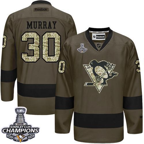 Penguins #30 Matt Murray Green Salute To Service 2016 Stanley Cup Champions Stitched Jersey - Zenithce