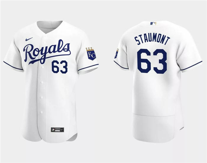 Kansas City Royals #63 Josh Staumont White Flex Base Stitched Jersey - Zenithce