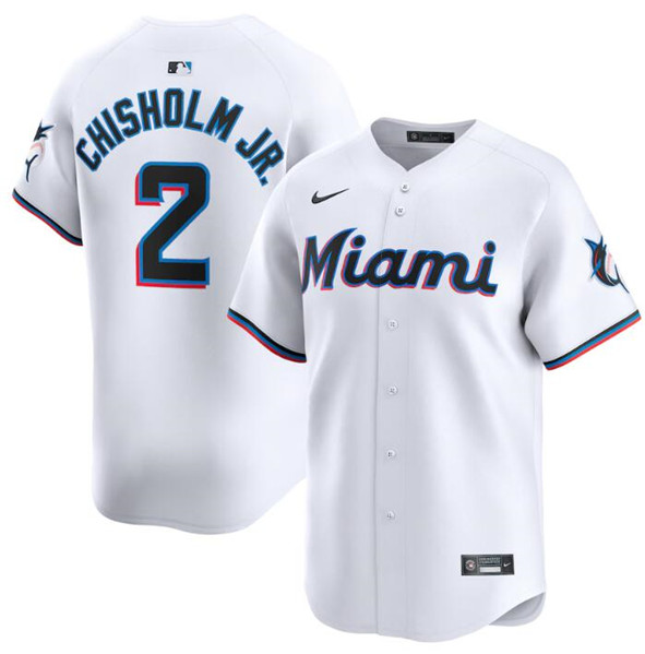 Miami Marlins #2 Jazz Chisholm Jr. White 2024 Home Limited Stitched Jersey - Zenithce