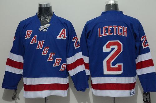 Rangers #2 Brian Leetch Blue CCM Throwback Stitched Jersey - Zenithce