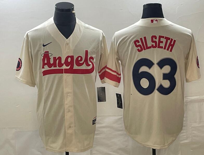 Los Angeles Angels #63 Chase Silseth Cream City Connect Cool Base Stitched Jersey - Zenithce