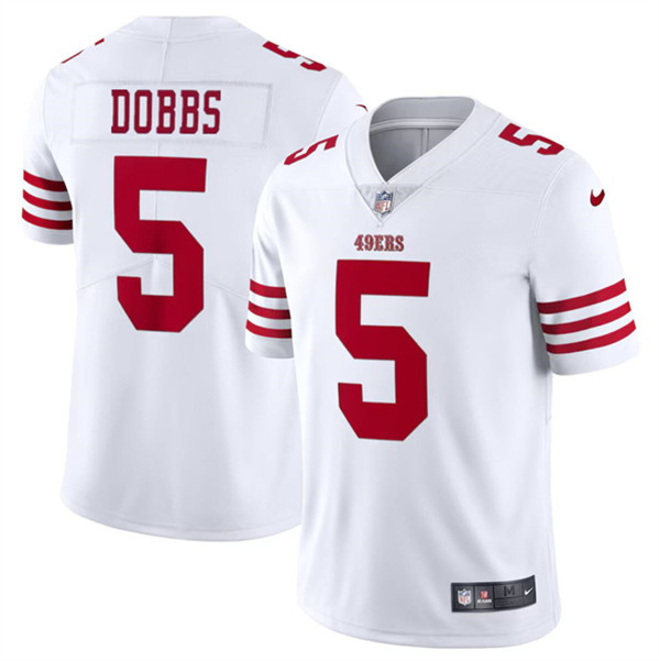 San Francisco 49ers #5 Josh Dobbs White Vapor Untouchable Limited Stitched Jersey - Zenithce