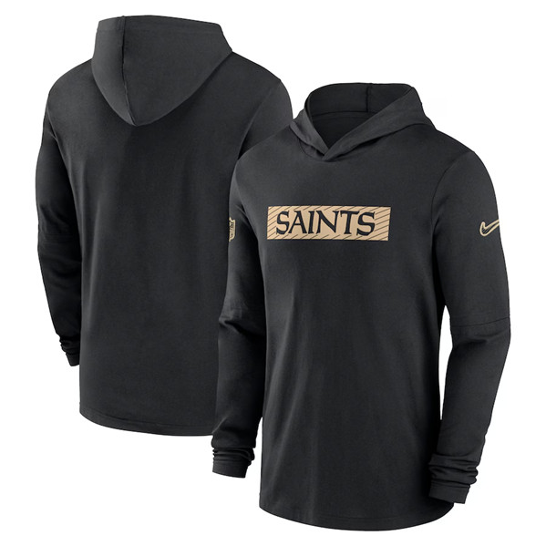 New Orleans Saints Black Sideline Performance Hoodie - Zenithce