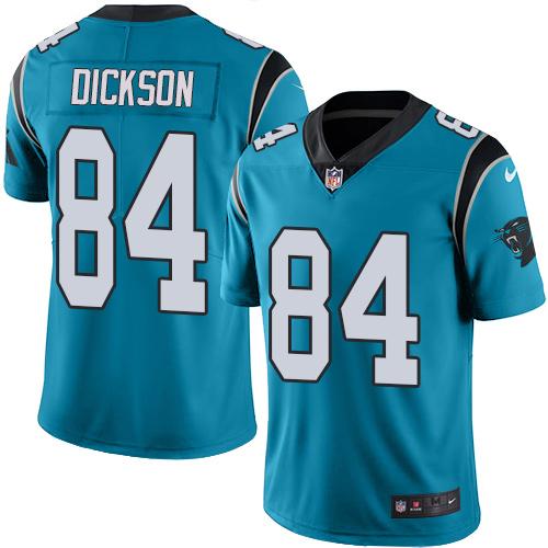 Panthers #84 Ed Dickson Blue Stitched Limited Rush Nike Jersey - Zenithce