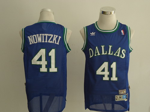 Dallas Mavericks #41 Dirk Nowitzki Light Blue Swingman Throwback Jersey - Zenithce