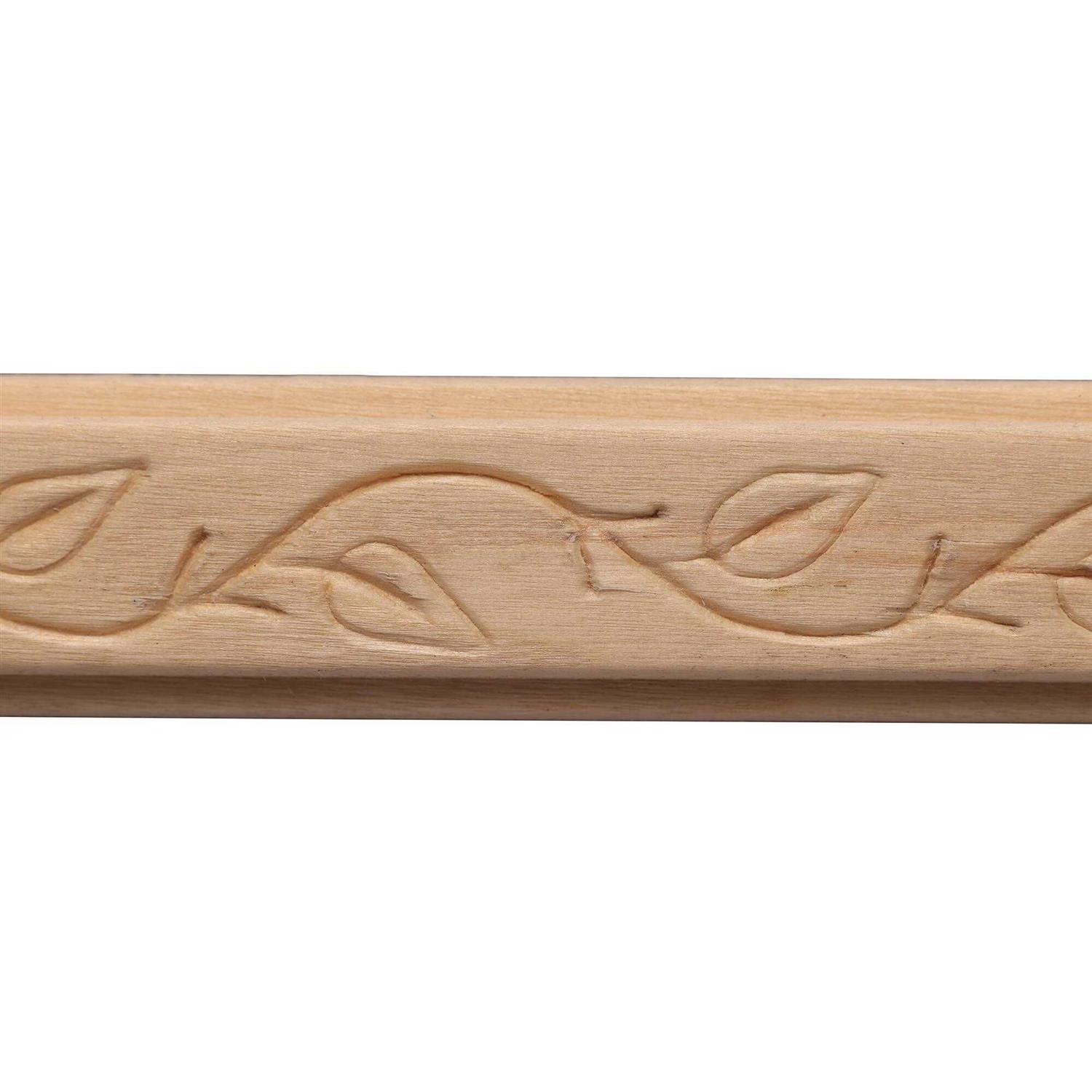 Ornamental Mouldings 1159-6 3/8 in. x 1-1/4 in. x 72 in. White Hardwood Embossed Bead Trim Moulding - Zenithce