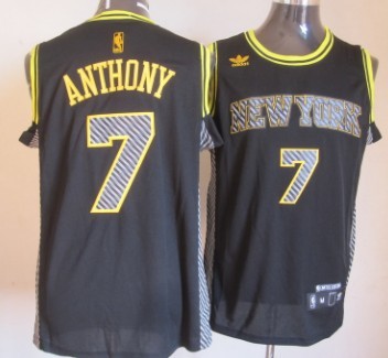 New York Knicks #7 Carmelo Anthony Black Electricity Fashion Jersey - Zenithce