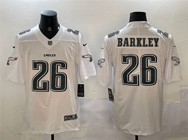 Philadelphia Eagles #26 Saquon Barkley White Fashion Vapor Untouchable Limited Stitched Jersey - Zenithce