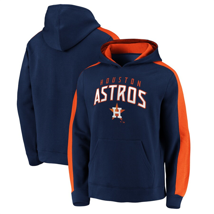 Houston Astros Navy Game Time Arch Pullover Hoodie Pullover Hoodie - Zenithce