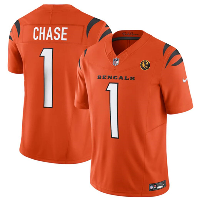 Cincinnati Bengals #1 Ja'Marr Chase Orange 2023 F.U.S.E. With John Madden Patch Vapor Limited Stitched Jersey - Zenithce