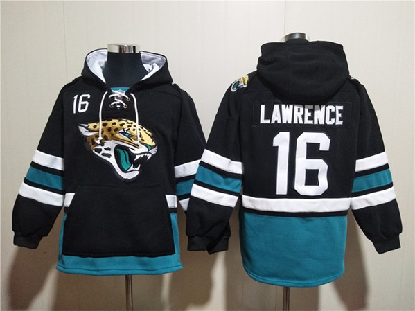 Jacksonville Jaguars #16 Trevor Lawrence Black Ageless Must-Have Lace-Up Pullover Hoodie - Zenithce