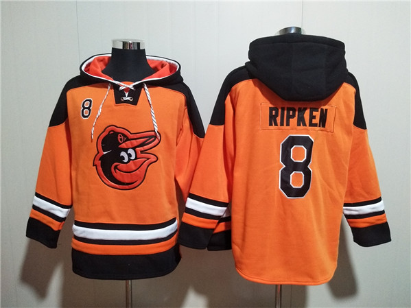 Baltimore Orioles #8 Cal Ripken Jr. Orange Ageless Must-Have Lace-Up Pullover Hoodie - Zenithce