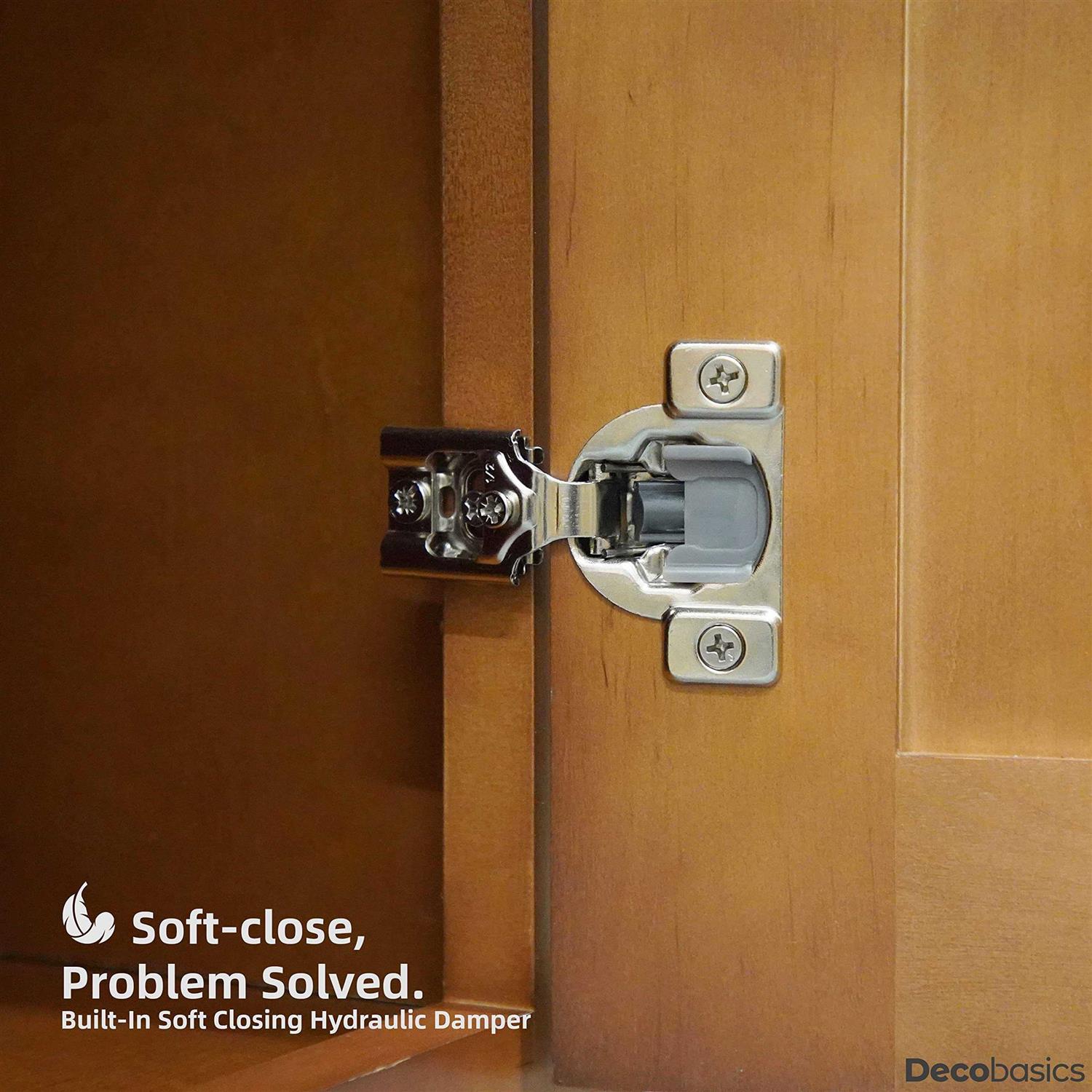 Decobasics Oil Rubbed Bronze Cabinet Hinges for Kitchen Cabinets -1/2 Overlay -Self Closing Kitchen Cab - Zenithce