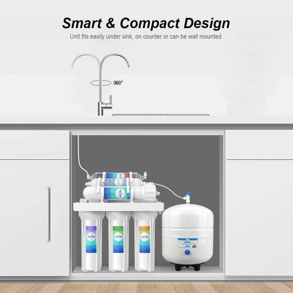 Simpure Under Sink Water Filter System 5-Stage Reverse Osmosis Filtration Kitchen Counter Faucet with Tank - Zenithce