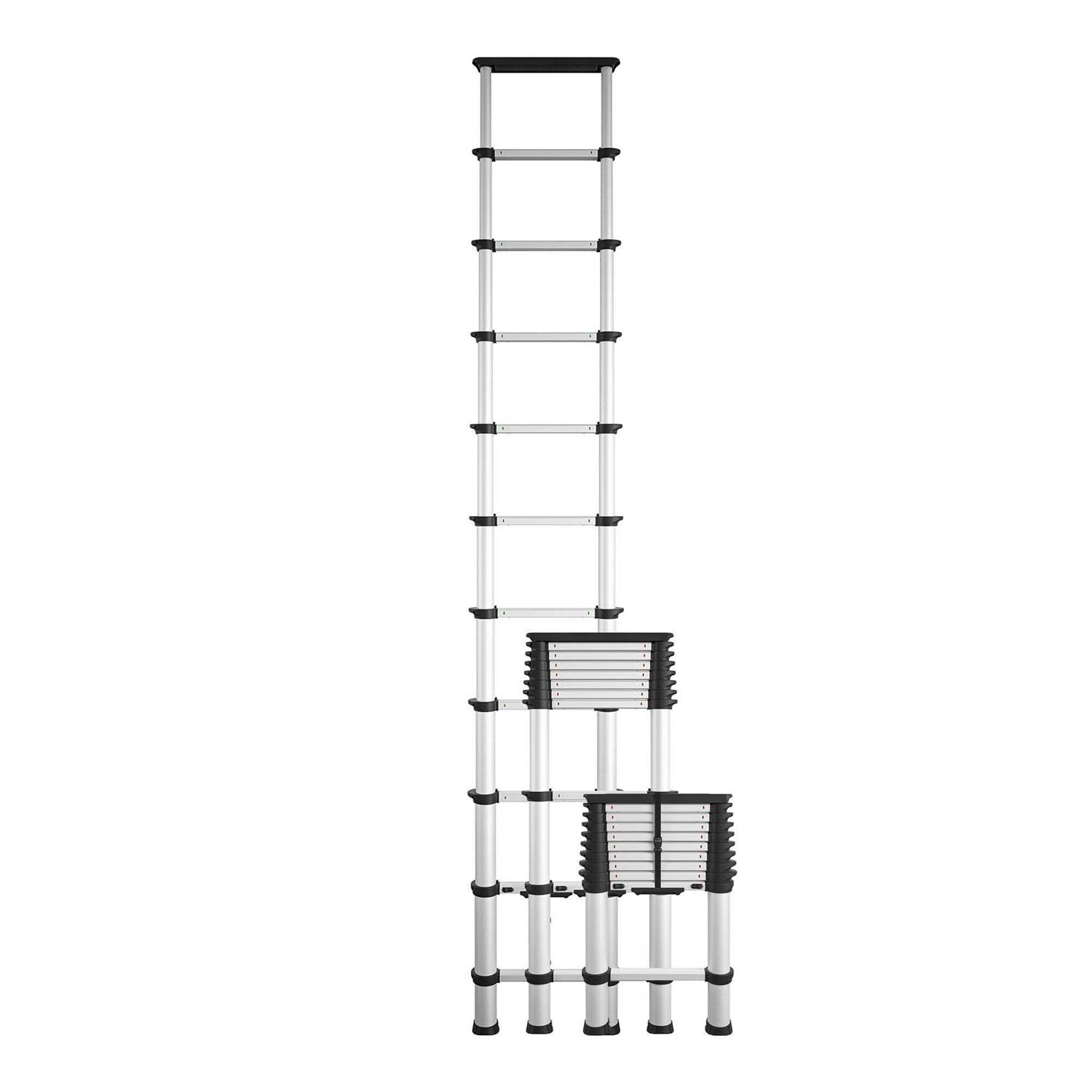 Cosco SmartClose Telescoping Aluminum Ladder with Pinch-Free - Zenithce