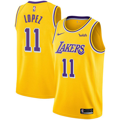 Los Angeles Lakers #11 Brook Lopez Gold Swingman Icon Edition Jersey - Zenithce