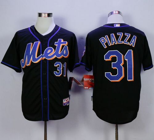 Mets #31 Mike Piazza Black Cool Base Stitched Jersey - Zenithce