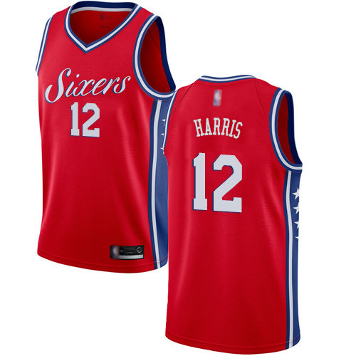 76ers #12 Tobias Harris Red Swingman Statement Edition Jersey - Zenithce