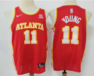 Atlanta Hawks #11 Trae Young Red 2020 NEW Swingman Stitched Jersey With The Sponsor Logo - Zenithce