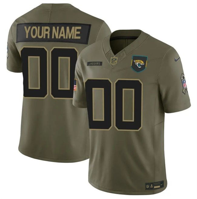 Jacksonville Jaguars Custom Olive 2025 F.U.S.E. Salute to Service Limited Stitched Jersey - Zenithce