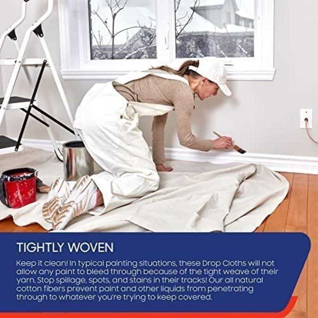 Tarps Now 10oz Painters Tarps Drop Cloth Cotton Canvas Tarp - Zenithce