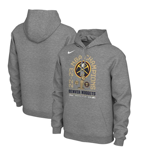 Denver Nuggets Heather Gray 2023 Finals Champions Locker Room Pullover Hoodie - Zenithce