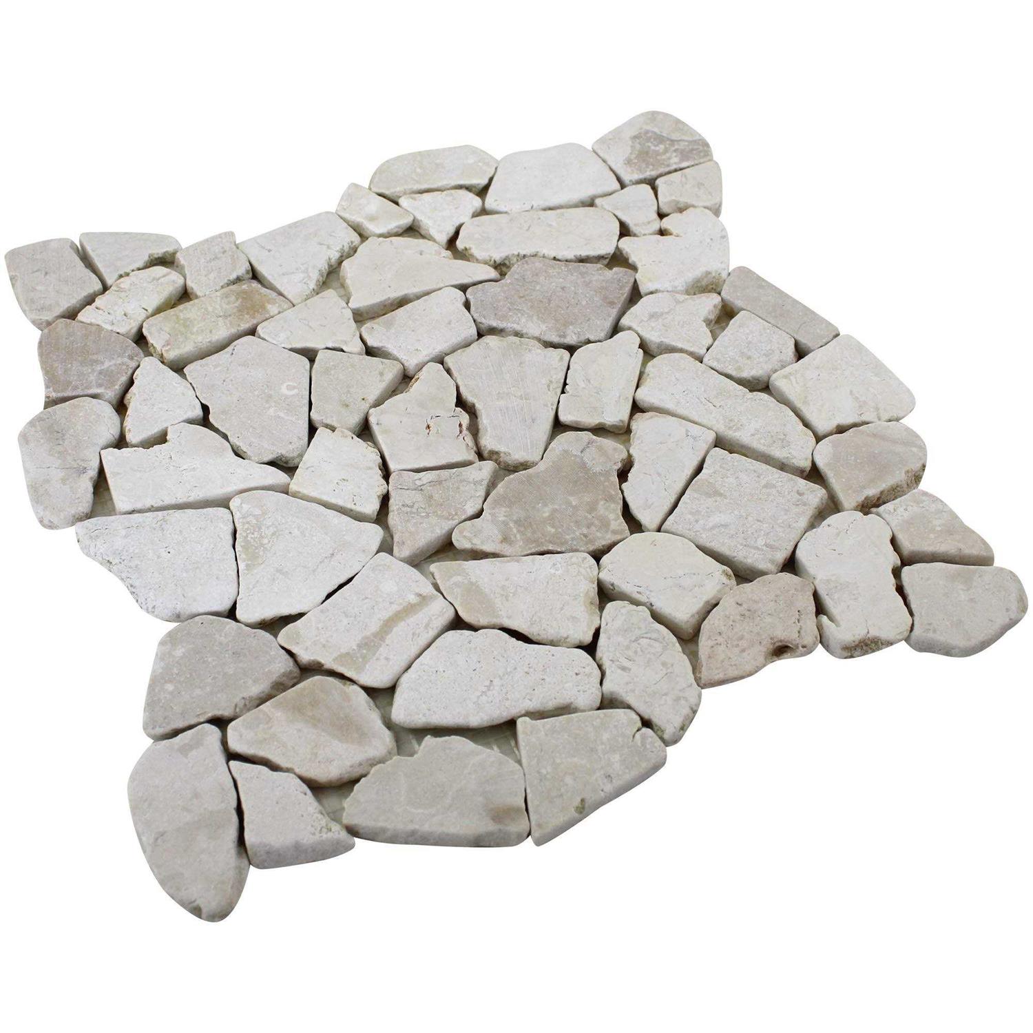 Rain Forest 12 in. x 12 Stone Mosaic Pebble Floor and Wall Tile - Zenithce