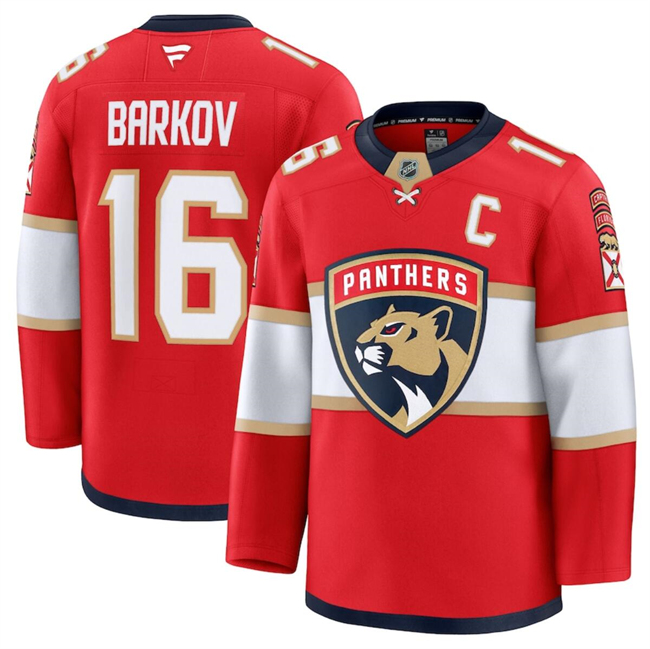 Florida Panthers #16 Aleksander Barkov Red 2024-25 Home Stitched Jersey - Zenithce