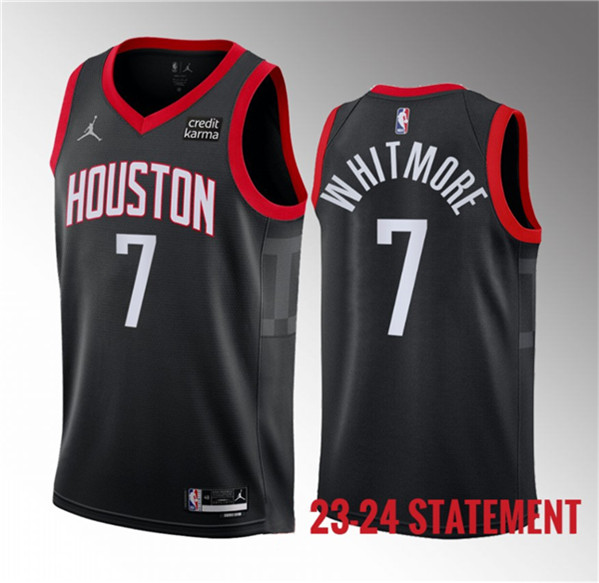 Houston Rockets #7 Cam Whitmore Black 2023 Draft Statement Edition Stitched Jersey - Zenithce