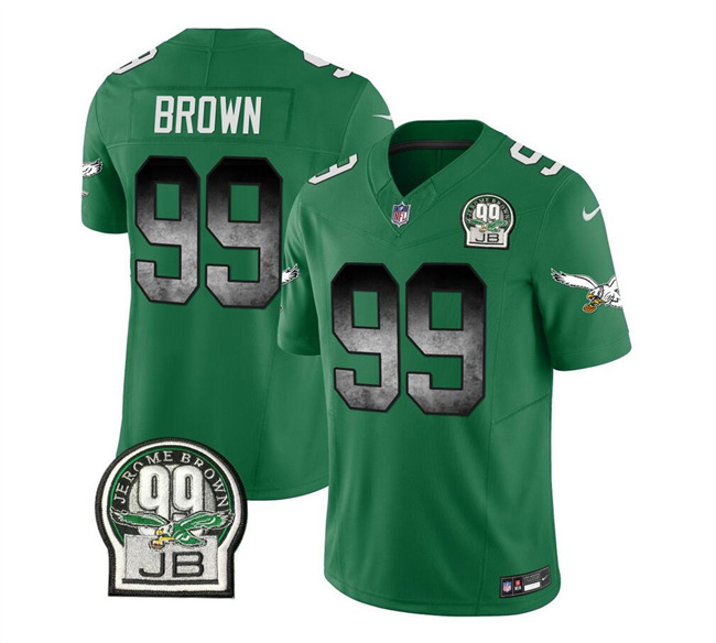 Philadelphia Eagles #99 Jerome Brown Green 2023 F.U.S.E. Throwback Vapor Untouchable Limited Stitched Jersey - Zenithce