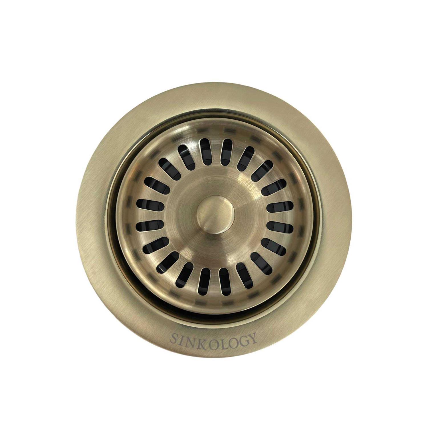 Sinkology SinkSense Matte Black 3.5 Disposal Flange Drain with Stopper TD35-06 - Zenithce