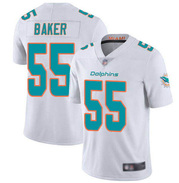 Miami Dolphins #55 Jerome Baker White Color Rush Limited Stitched Jersey - Zenithce