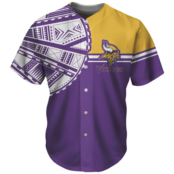 Minnesota Vikings Purple Baseball Jersey - Zenithce