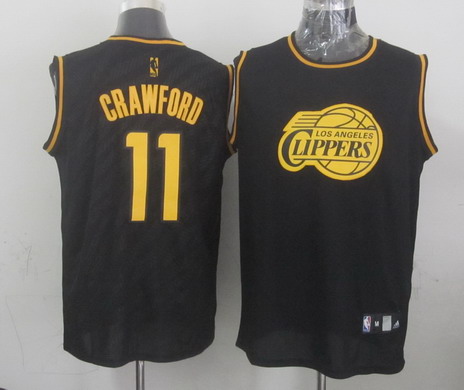 Los Angeles Clippers #11 Jamal Crawford Revolution 30 Swingman 2014 Black With Gold Jersey - Zenithce
