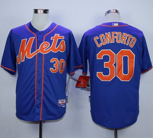 Mets #30 Michael Conforto Blue Alternate Home Cool Base Stitched Jersey - Zenithce