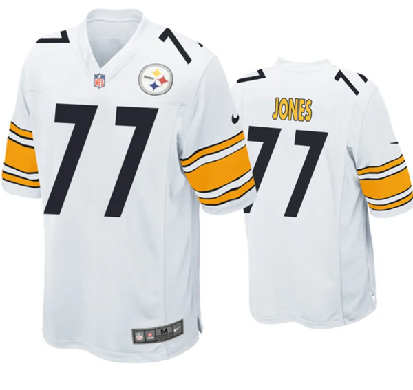 Pittsburgh Steelers #77 Broderick Jones White Stitched Game Jersey - Zenithce