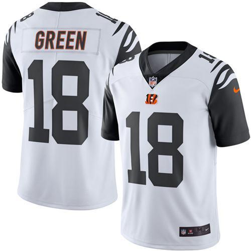 Bengals #18 A.J. Green White Stitched Limited Rush Nike Jersey - Zenithce