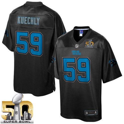 Panthers #59 Luke Kuechly Black Super Bowl 50 Pro Line Black Reverse Fashion Game Nike Jersey - Zenithce